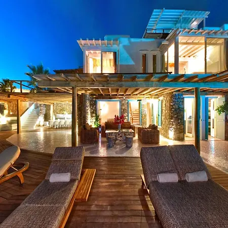 Super Deluxe Mykonos Celestial Vista 11 Bedrooms 2 Private Infinity Pools Helipad Kastro Villa