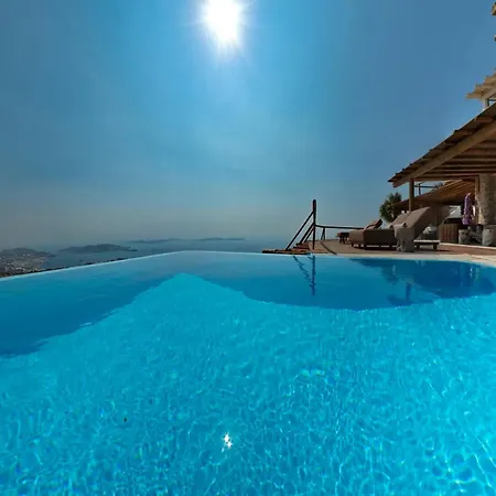 Villa Super Deluxe Mykonos Celestial Vista 11 Bedrooms 2 Private Infinity Pools Helipad Kastro *
