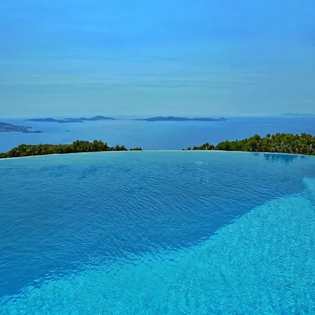 Villa Super Deluxe Mykonos Celestial Vista 11 Bedrooms 2 Private Infinity Pools Helipad Kastro *