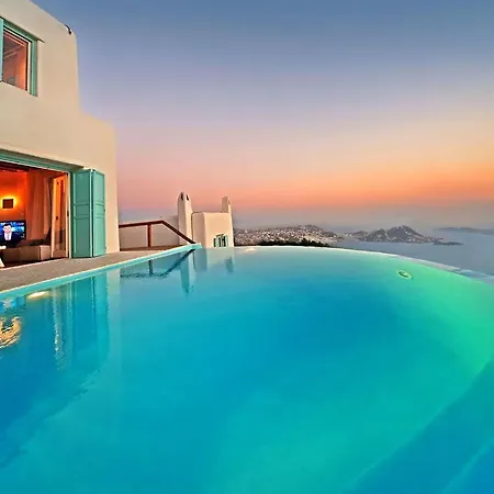 Super Deluxe Mykonos Celestial Vista 11 Bedrooms 2 Private Infinity Pools Helipad Kastro